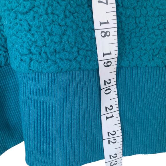 Victoria's Secret Pink Pullover Women's Small Sherpa Crop Academia Teal 1/4 Zip - Picture 7 of 7